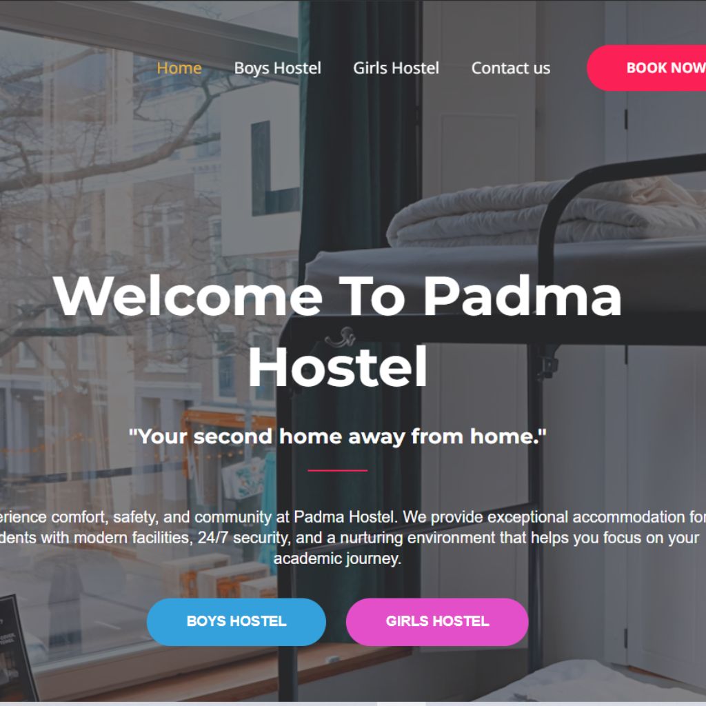 Padma hostel website